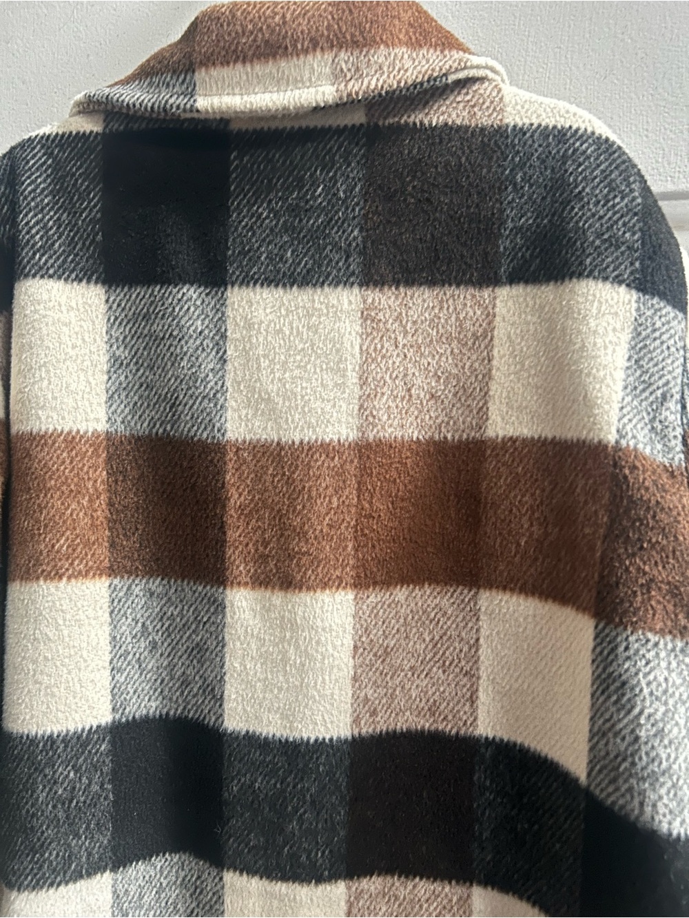 Janie and Jack Brown & Cream Plaid Button-Front Shacket Sz 7/8 - Picture 11 of 13